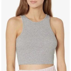 Intimately Free People High-Neck Ribbed Crop in Heather Gray Size M - NWT